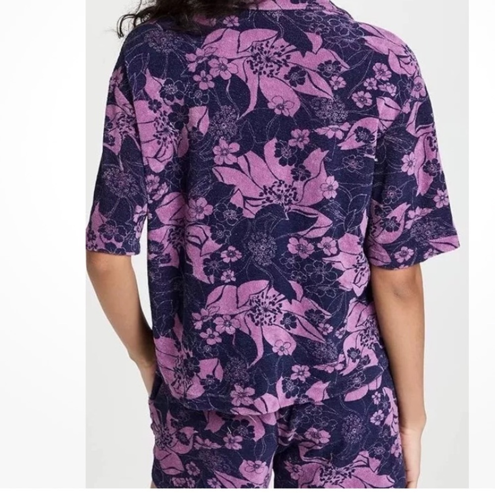 Sundry‎ NWT Size Small Retro floral button down terry cloth shirt - Picture 3 of 15